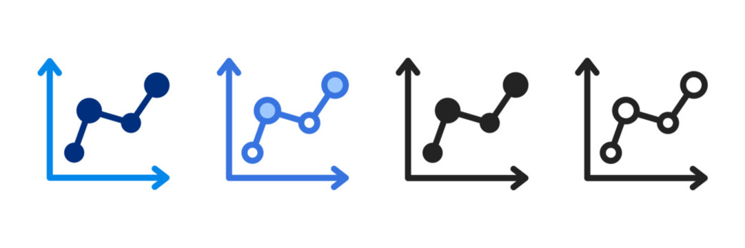 Line Graph  Icon Set Multiple Style Vector Illustration 