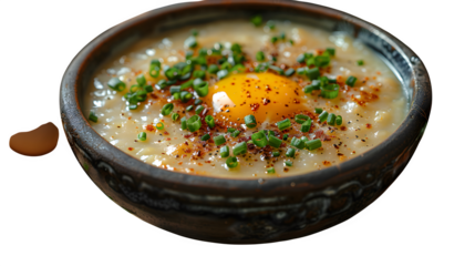 Georgian chikhirtma (chicken lemon soup) with egg yolk emulsion, stylized center bowl