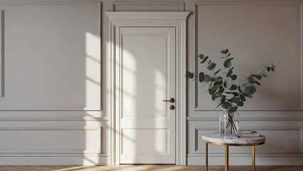 Fototapeta premium Minimalist Interior with Eucalyptus