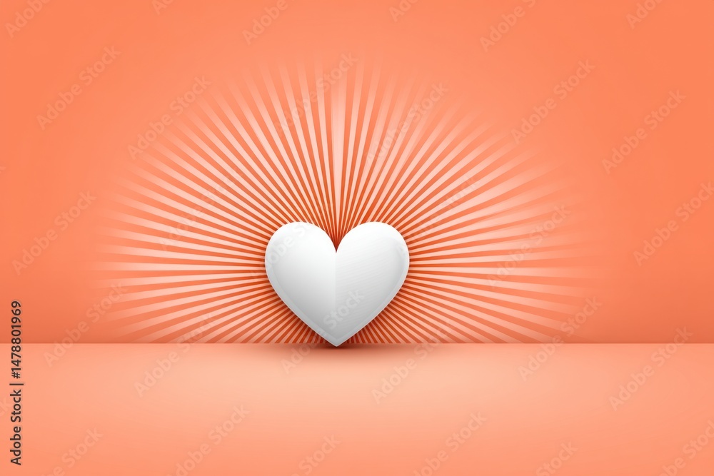 Aufkleber a simple heart icon radiating soft lines representing inner peace