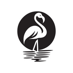 flamingo vector silhouette clip art logo design illustration