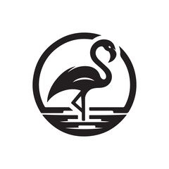 flamingo vector silhouette clip art logo design illustration