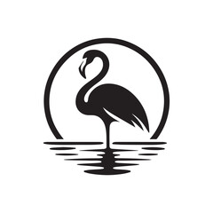 flamingo vector silhouette clip art logo design illustration