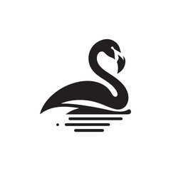 flamingo vector silhouette clip art logo design illustration