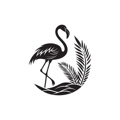 flamingo vector silhouette clip art logo design illustration