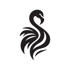 flamingo vector silhouette clip art logo design illustration