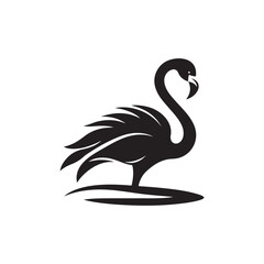 flamingo vector silhouette clip art logo design illustration
