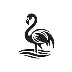 flamingo vector silhouette clip art logo design illustration