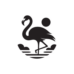 flamingo vector silhouette clip art logo design illustration
