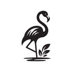 flamingo vector silhouette clip art logo design illustration