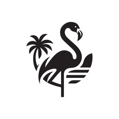 flamingo vector silhouette clip art logo design illustration