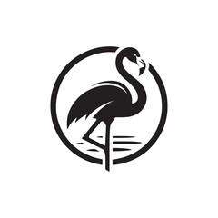 flamingo vector silhouette clip art logo design illustration