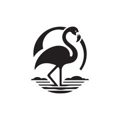 flamingo vector silhouette clip art logo design illustration