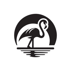 flamingo vector silhouette clip art logo design illustration