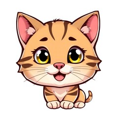 Obraz premium illustration of cat cute cartoon icon isolated