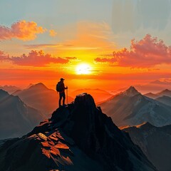sunset in the mountains