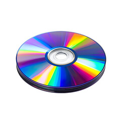 colorful CD with reflective surface, showcasing vibrant spectrum of colors. This optical disc is commonly used for storing data, music, or videos, and is symbol of digital media technology
