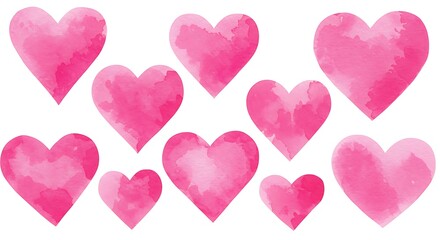 Pink Watercolor Hearts: A Delicate Wash of Love