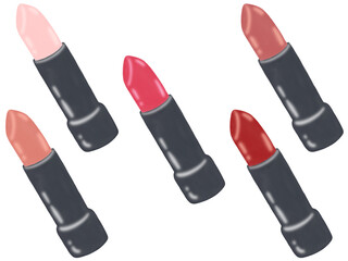 Many color of lipstick no background png