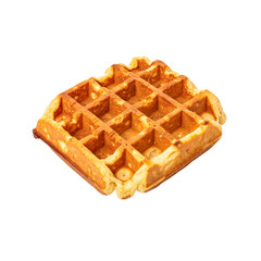 Delicious golden waffle with crispy texture and deep pockets, perfect for holding syrup or toppings. Ideal for breakfast or brunch, this treat brings comfort and joy to any meal