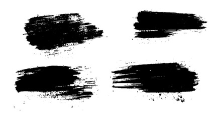Vector black paint, ink brush stroke, brush, line or texture. Dirty artistic design element, box, frame or background for text. 
