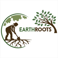  Nature-Inspired Organic Logo Design with Leaf and Root Elements"
