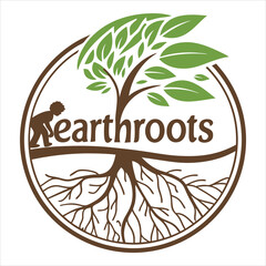  Nature-Inspired Organic Logo Design with Leaf and Root Elements"