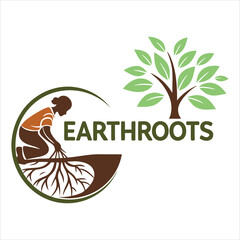  Nature-Inspired Organic Logo Design with Leaf and Root Elements"