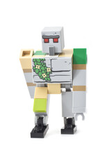 Naklejka premium Editorial illustrative image of lego creature from minecraft movie iron golem isolated on white