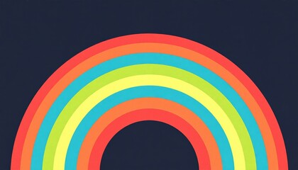 Obraz premium A vibrant rainbow-colored poster featuring bold, playful lettering that reads, 