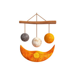 Celestial Mobile Sun, Moon, and Stars Hanging Decor