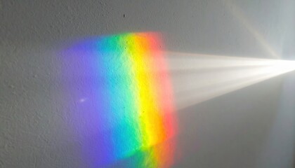 A vibrant rainbow spectrum emerges as sunlight passes through a crystal prism, casting colorful beams across a serene room, illuminating surfaces.
