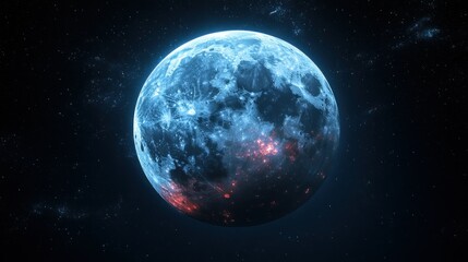 Fototapeta premium Celestial moon, vibrant hues, cosmic glow