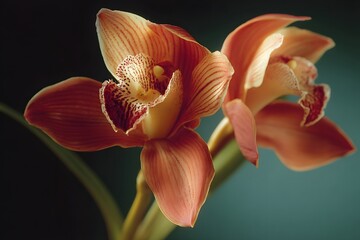 Elegant Orange Orchid Duo