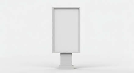 Blank Vertical Advertisement Display Stand Mockup on White Background