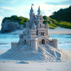Sand castle on the beach