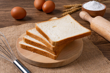White Bread on Wooden Kitchen Table