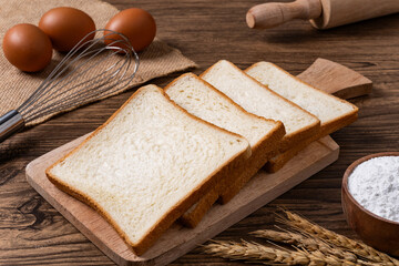 White Bread on Wooden Kitchen Table