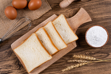 White Bread on Wooden Kitchen Table
