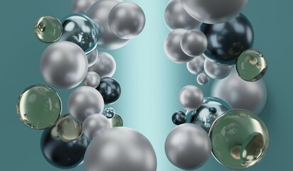 Ball, marble, beads, abstract background, background for displaying products, 3D illustration