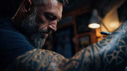 Tattoo Artist Working With Focus and Precision is a commercial-quality stock image concept ideal for digital marketing, creative design, educational content, and modern visual storytelling.