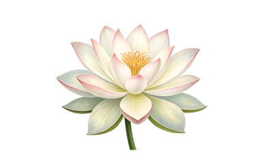 a beautiful lotus flower in full bloom on transparent background.