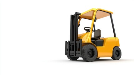 Fototapeta premium Electric forklift truck on a white backdrop