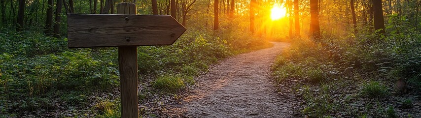 Naklejka premium Sunlit Forest Path