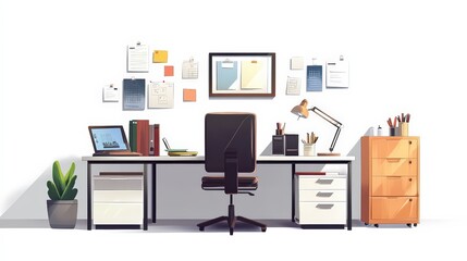 Organized workspace with a blend of modernity and creative inspiration
