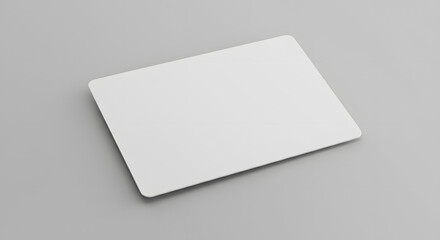 Blank White Rectangle Mockup on Grey Background - Design Template