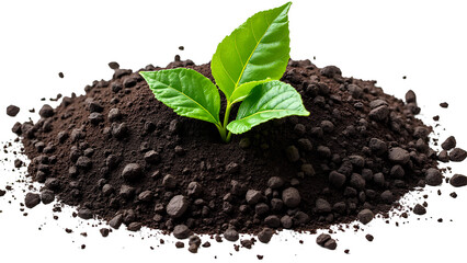 Young plant emerges from rich soil symbolizing sustainable agriculture and resilience against climate challenges, ensuring food security