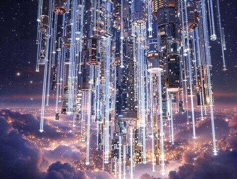city ​​falling like snowflakes

