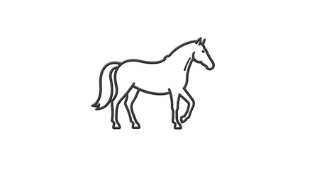 Fototapeta premium Minimalist Horse Outline Illustration