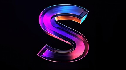 Gradient holographic logo with a futuristic look